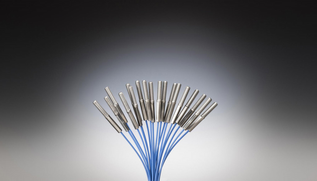 Miniature coated threaded cable assembly