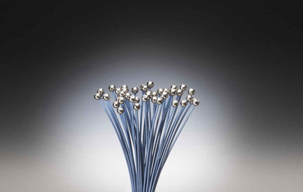 Miniature coated ball cable assembly